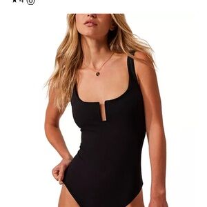 Free People Black Bodysuit